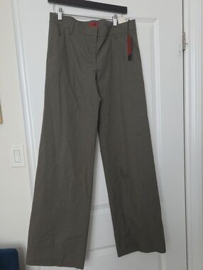 New With Tags- HUGO Olive Green Wide-Leg Trousers